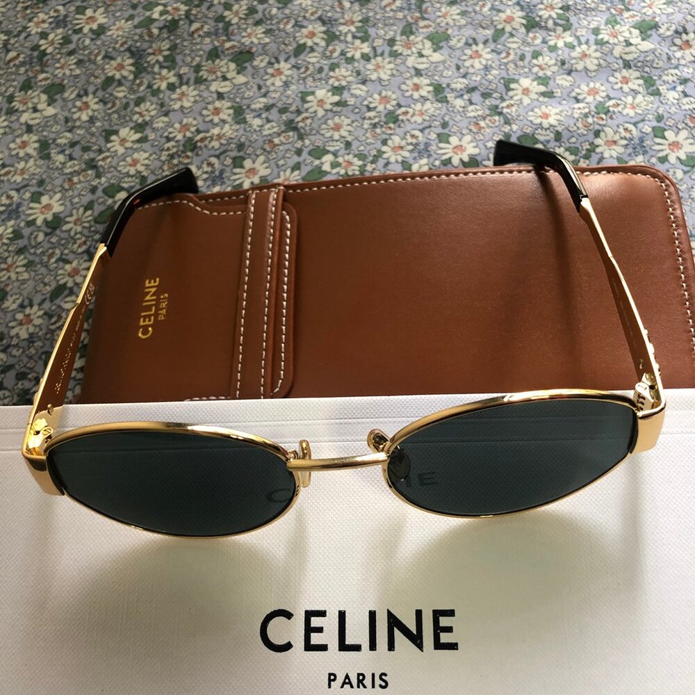Celine Gold and Black Sunglasses